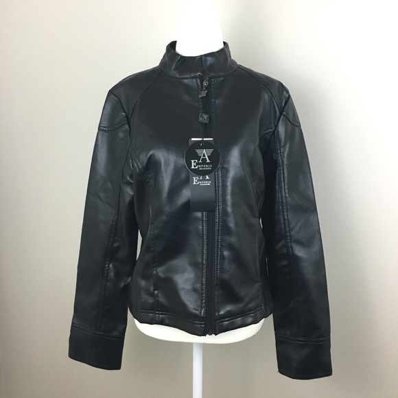 Emporio Armani Jackets & Blazers - [Emporio Armani] NWTAuthentic Black Leather Jacket